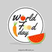 Bezpłatny wektor world food day tle z plasterka arbuza