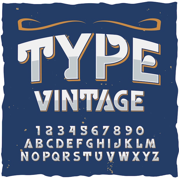 Bezpłatny wektor wpisz alfabet w stylu vintage