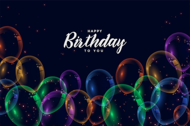 Wszystkiego najlepszego z okazji urodzin balonów świętowania kolorowy tło