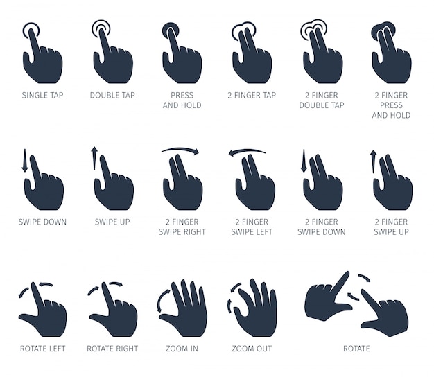 Bezpłatny wektor wybierz ikony gestów