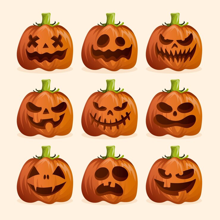 Bezpłatny plik Wektor wyciągnąć rękę dynię halloween kolekcji