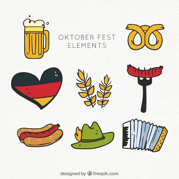 Bezpłatny wektor wyciągnąć rękę oktoberfest uzupełnia