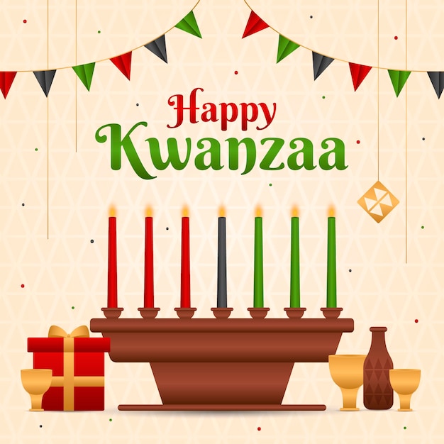 Wydarzenie Kwanzaa Z Ilustracją Kandelabrów