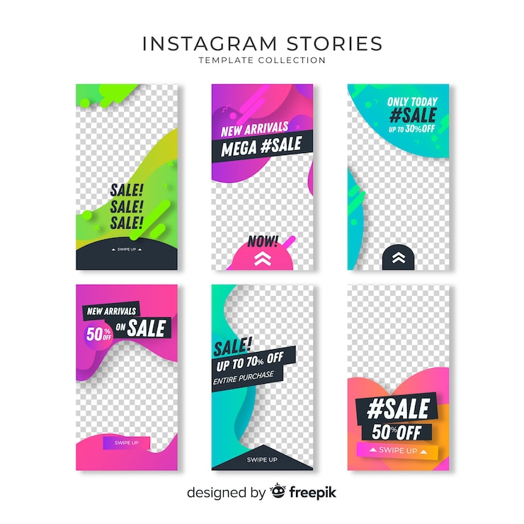 Bezpłatny plik Wektor wyprzedaż kolekcji szablonów historii instagramów
