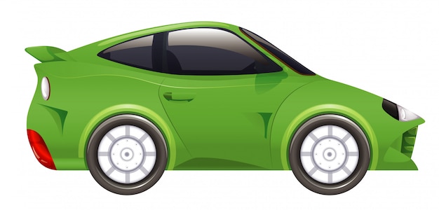 Wyścigi samochodowe w kolorze zielonym na na białym tle