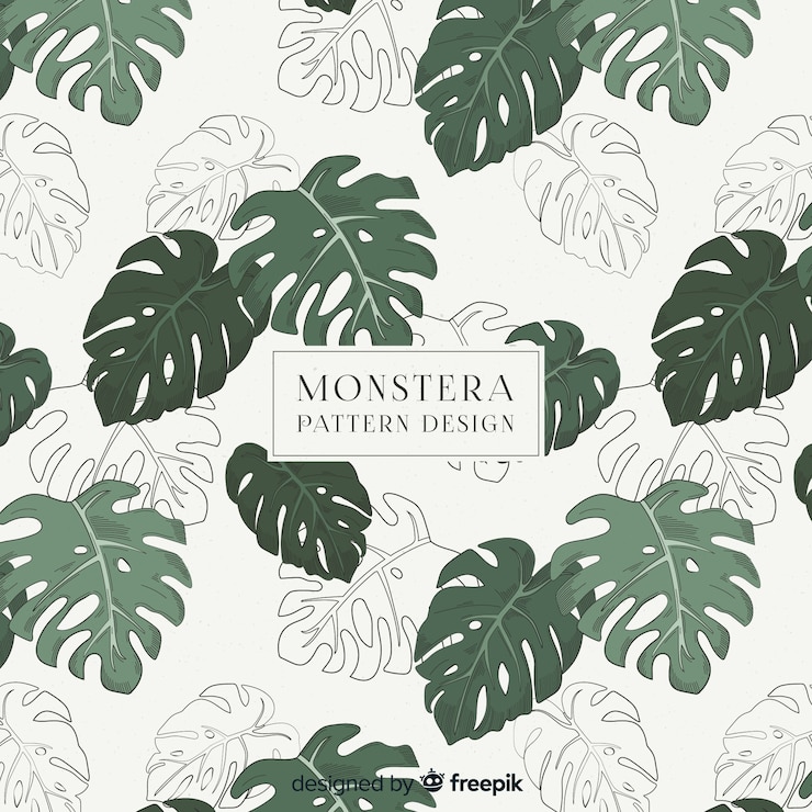 Bezpłatny plik Wektor wzór liści monstera