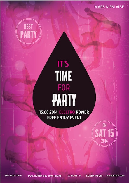 Bezpłatny wektor wzór magenta party plakat