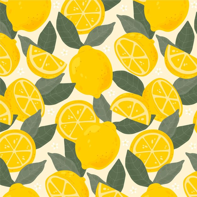Wzór owoców z cytrynami