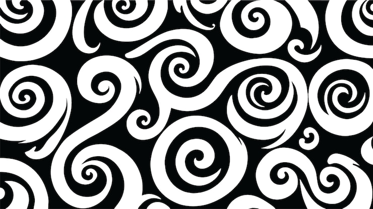 Bezpłatny plik Wektor wzór spiralny o wysokim kontrastzie