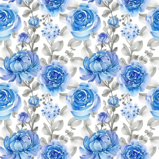 Wzór z wiosennych kwiatów niebieskich i liści