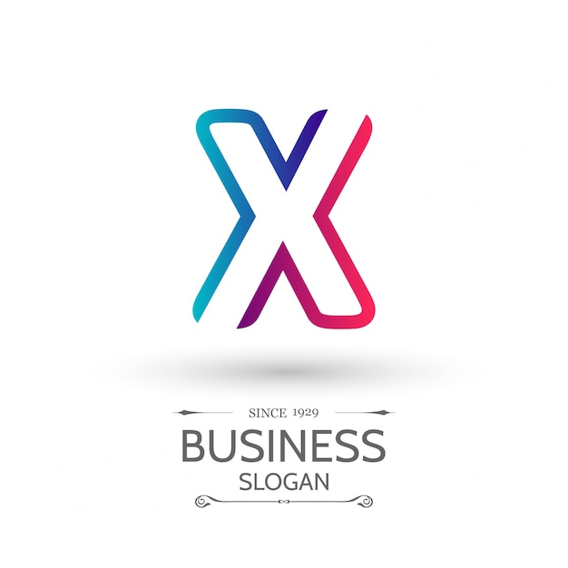 X List Logo Firm Szablon Kolorowe Zestaw Ikon