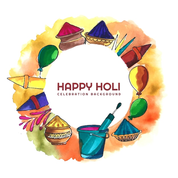 X9happy Holi Festival Of India Celebracja Karty Z Pozdrowieniami W Tle