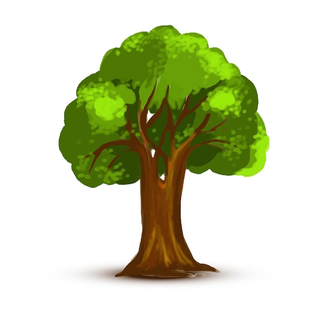 Bezpłatny wektor x9piękne zielone drzewo krajobrazowe na białym tle