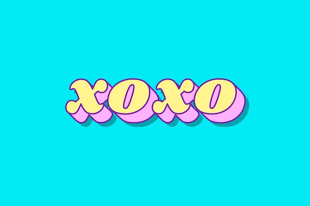 Xoxo Słowo Retro Typografii Wektor