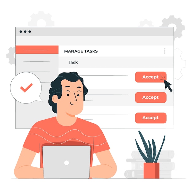 Bezpłatny wektor zaakceptuj ilustrację koncepcji zadań