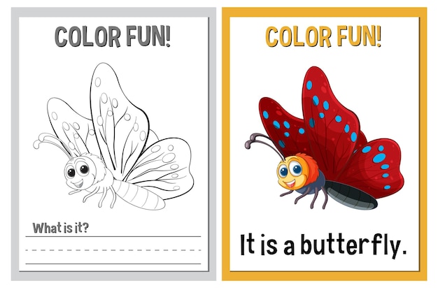 Bezpłatny wektor zabawna ilustracja o motylach