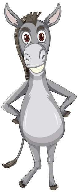 Bezpłatny wektor zabawna postać z kreskówki zwierząt osła