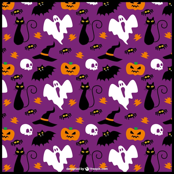 Bezpłatny plik Wektor zabawne przedmioty halloween edytowalny wzór
