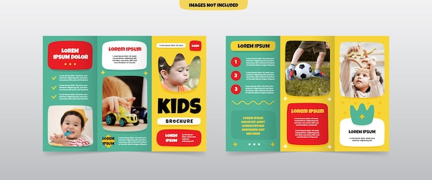 Zabawny trójdzielny szablon broszury dla dzieci