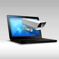 Bezpłatny wektor zabezpieczenia internetowe laptopa