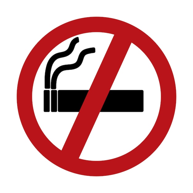 Bezpłatny wektor zakaz palenia znak ostrzegawczy dla palaczy zakaz ilustracji wektorowych