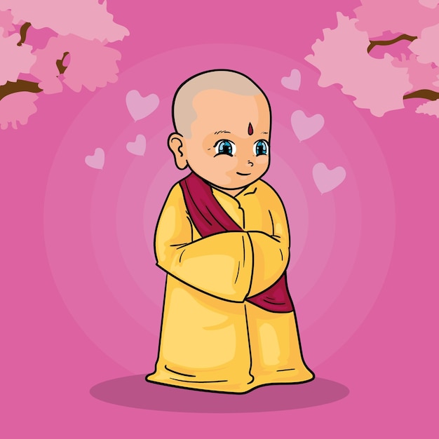 Bezpłatny wektor zakochany mnich