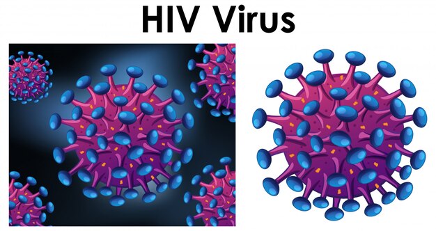 Zamknij się izolowany obiekt wirusa o nazwie HIV