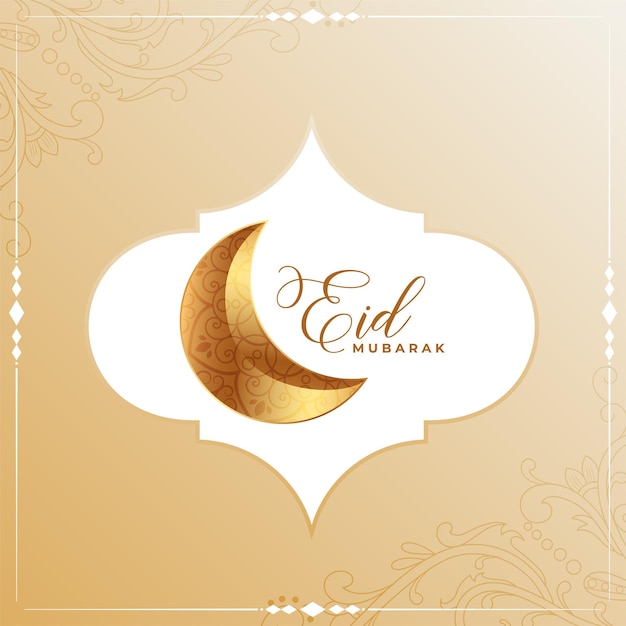 Zaproszenie Eid Mubarak Ze Złotym Półksiężycem