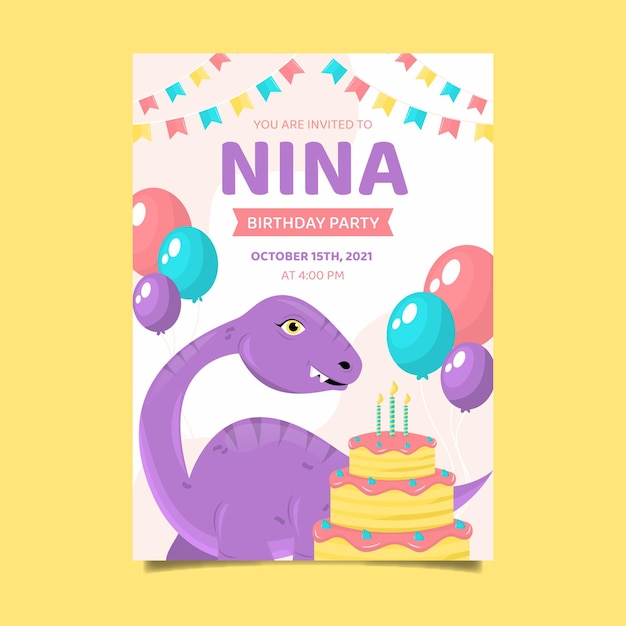 Zaproszenie Na Urodziny Ekologicznego Płaskiego Dinozaura