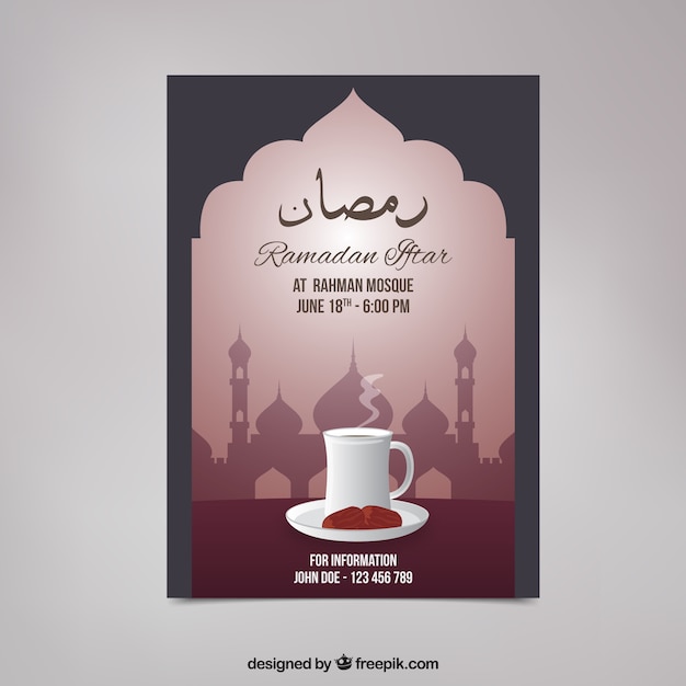 Zaproszenie Ramadanu Na Czczo Z Herbatą