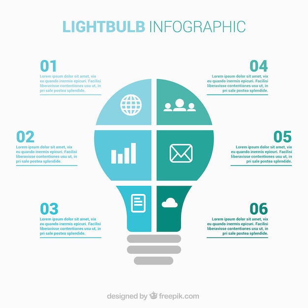 Żarówka Infografika W Płaskim Stylu