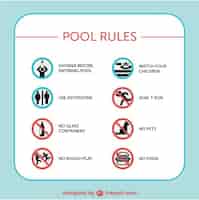 Bezpłatny wektor zasady znaki bezpieczeństwa wektor basen