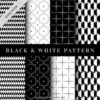 Zbiór geometryczny wzór w czerni i bieli