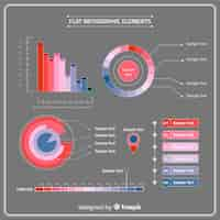 Bezpłatny wektor zbiór różnych elementów infographic