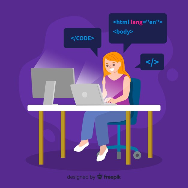 Żeński programista robi jej pracie przy biurem