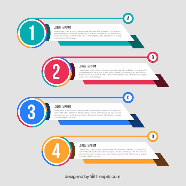 Zestaw Abstrakcyjnych Banery Infograficzne Z Kolorowymi Detalami