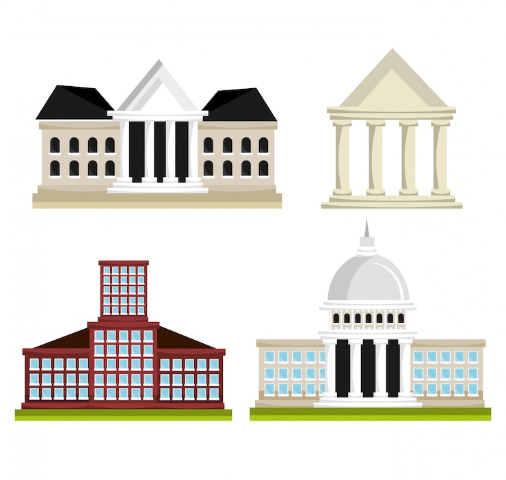 Bezpłatny plik Wektor zestaw architektury polityka