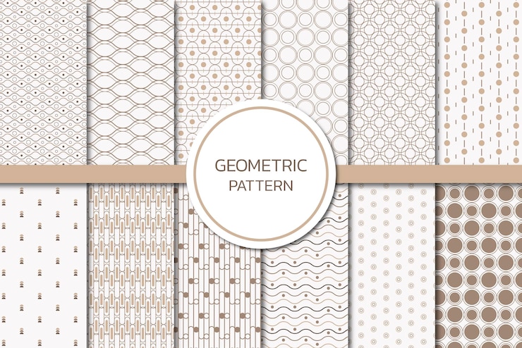 Bezpłatny plik Wektor zestaw bez szwu wzór geometryczny