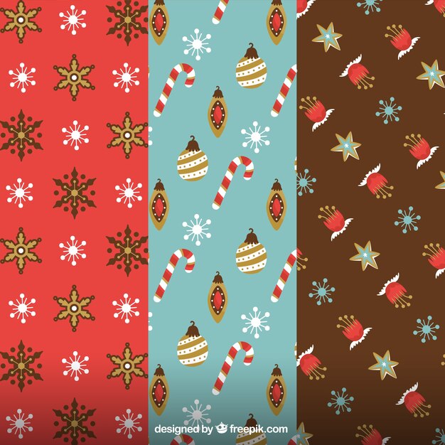 Zestaw Boże Narodzenie wzory w stylu retro