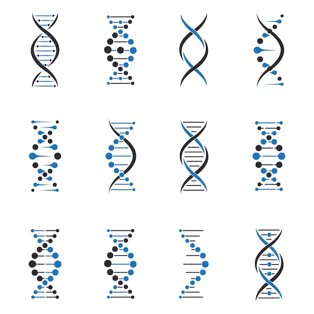 Zestaw cząsteczek DNA