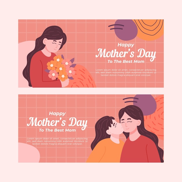 Zestaw Ekologicznych Banerów Płaskich Na Dzień Matki