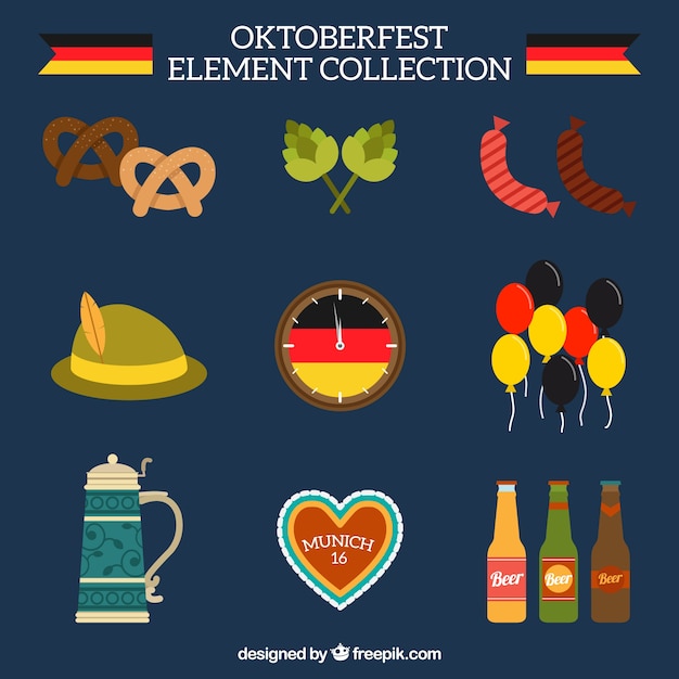 Bezpłatny wektor zestaw elementów oktoberfest