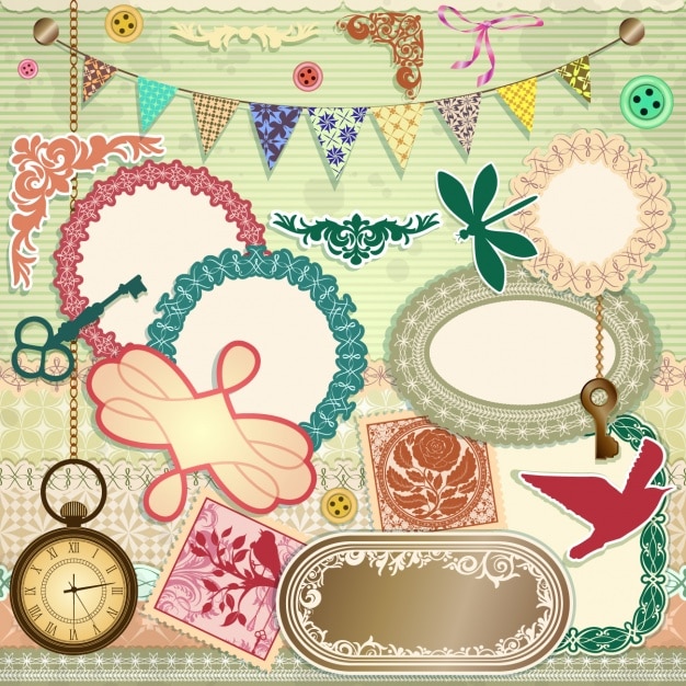 Zestaw Elementów Scrapbooking