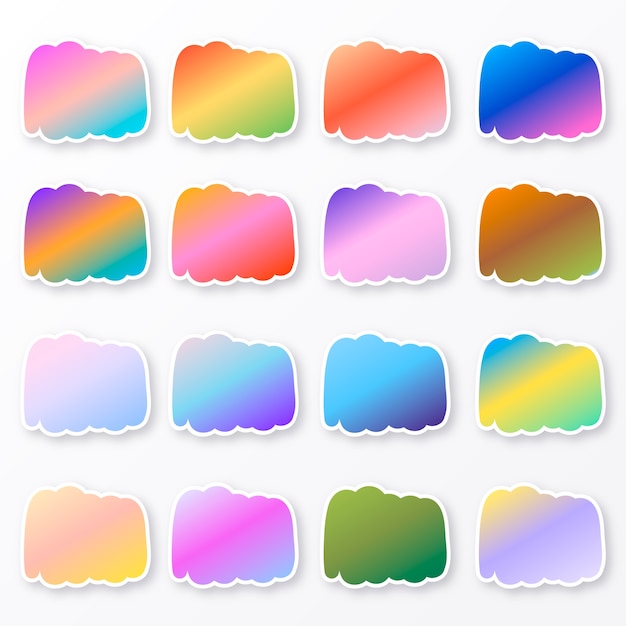Bezpłatny wektor zestaw elementów zestawu kolorów gradientu