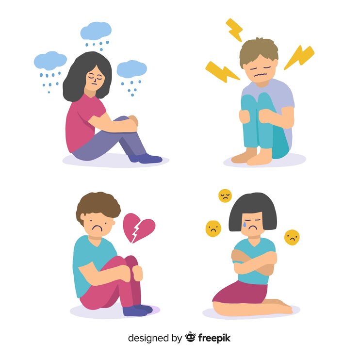 Bezpłatny plik Wektor zestaw emocji młodych ludzi