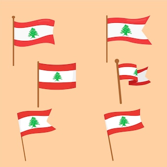 Zestaw flag libańskich o płaskiej konstrukcji