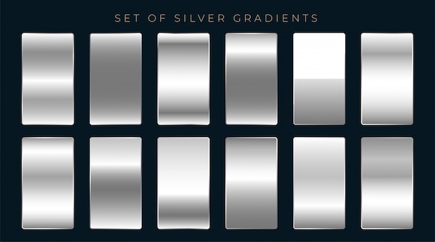Zestaw gradientów srebra lub platyny