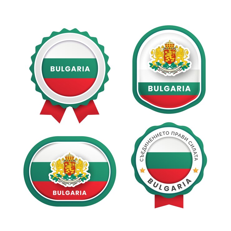 Bezpłatny plik Wektor zestaw gradientowych bułgarskich emblematów narodowych