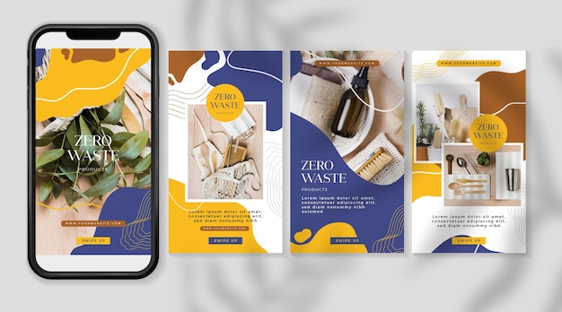 Zestaw Historii Na Instagramie Zero Waste