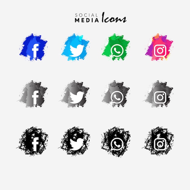 Bezpłatny wektor zestaw ikon mediów społecznych